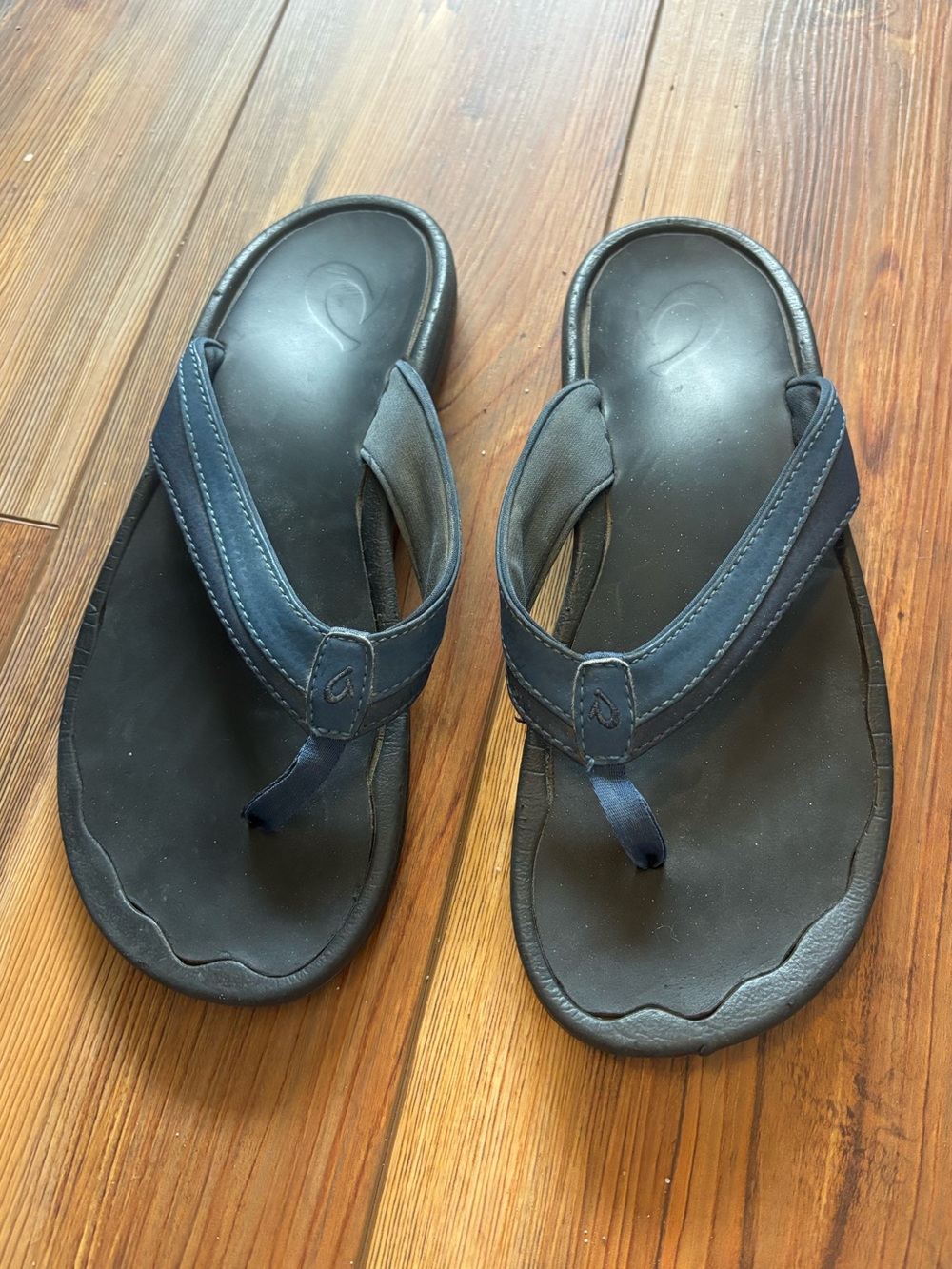 OluKai Ohana Pa'i Sandals Size 8 Womens Blue Slippers Flip Flops Thong Sandal